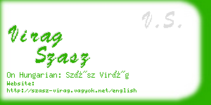 virag szasz business card